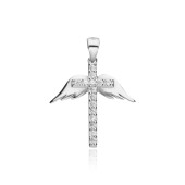 Pandantiv cruciulita argint cu aripi si pietre DiAmanti HP081-AS